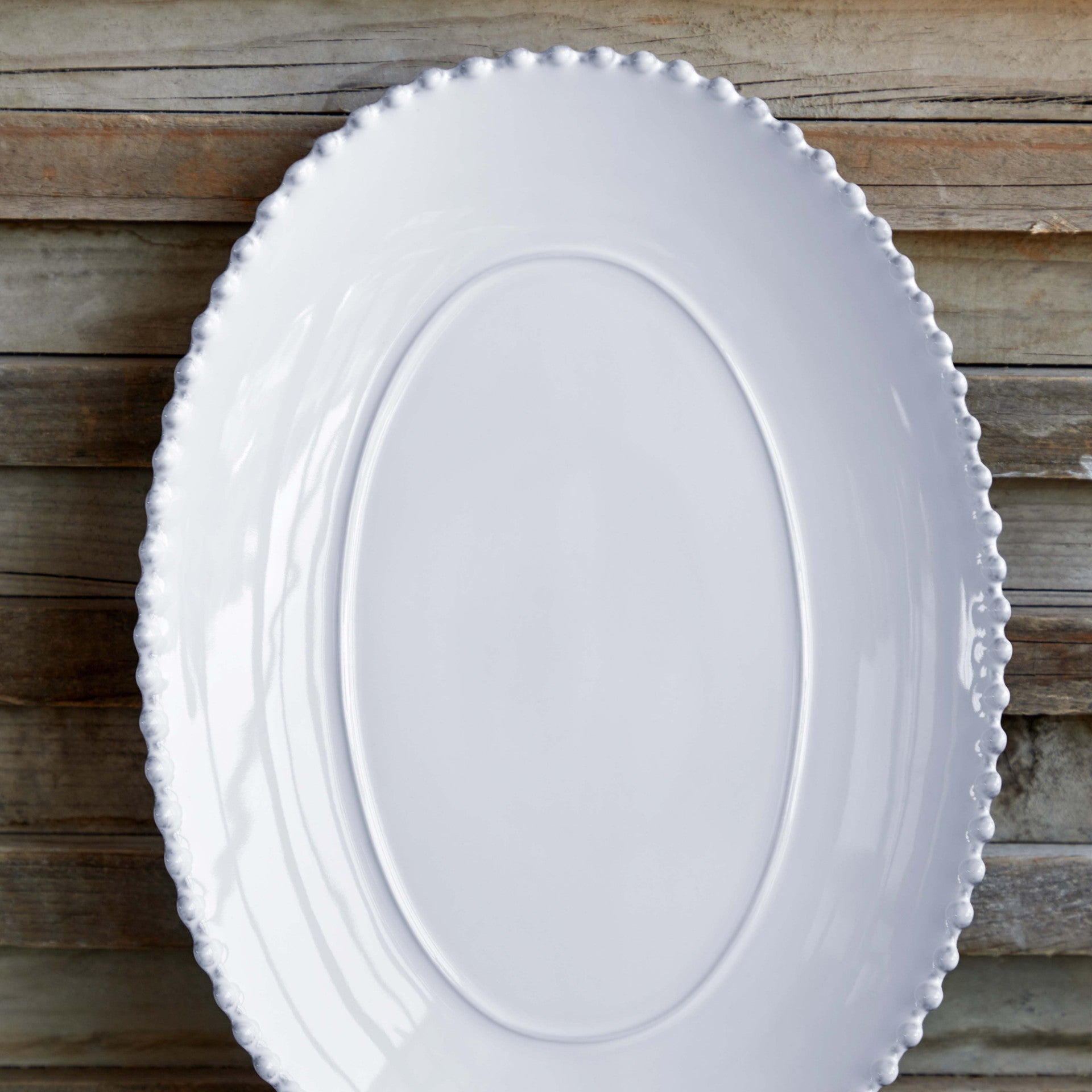 Pearl White Oval Platter 40cm