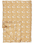 Soft Cotton Quilt / Mustard Yellow and White Floral Print