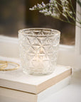 Patterned Glass Tealight Candle Holder
