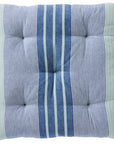 Seat Cushion / Blue & White Stripes