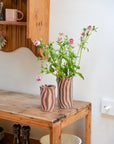 Scalloped Marble Pink Vase / Small
