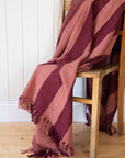 Frello Recycled Cotton Stripe Throw / Red