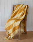 Frello Recycled Cotton Stripe Throw / Yellow