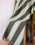 Frello Recycled Cotton Stripe Throw / Green