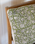 Floral Quilted Cushion / Olive