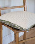 Floral Quilted Cushion / Olive