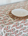Red and Green Floral Festive Table Cloth