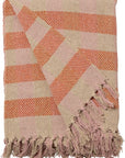 Recycled Cotton Throw / Pink Orange Check