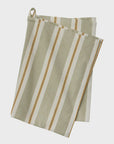 Green and White Striped Tea Towel