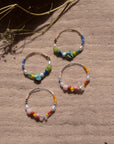 Aubrie Colourful Freshwater Pearl Hoops / Silver or Gold