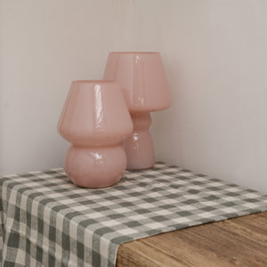 Pink Classic Tall or Vintage Mushroom Glass LED Table Lamp