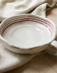 Handpainted Breton Stripe Dish / Brick Red