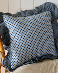 Cotton Ruffle Cushion / Blue Celestial Stripe