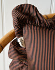 Cotton Ruffle Cushion / Brown Celestial Stripe