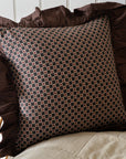 Cotton Ruffle Cushion / Brown Celestial Stripe
