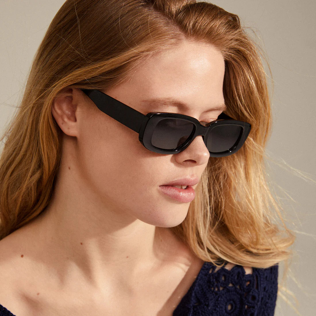 Yansel Vintage Frame Sunglasses / Black