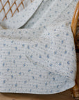Rosalie Pastel Blue Floral Stripe Quilt 140 x 180cm