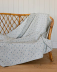 Rosalie Pastel Blue Floral Stripe Quilt 140 x 180cm