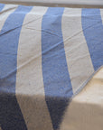 Recycled Cotton Throw / Blue Natural Stripe