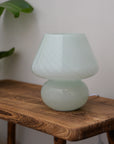 Large Glass Mushroom Lamp / Mint