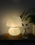 Large Glass Mushroom Lamp / Mint