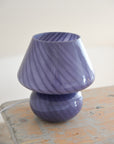 Large Glass Mushroom Lamp / Purple