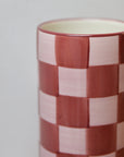 Maroon and Pink Checkered Vase