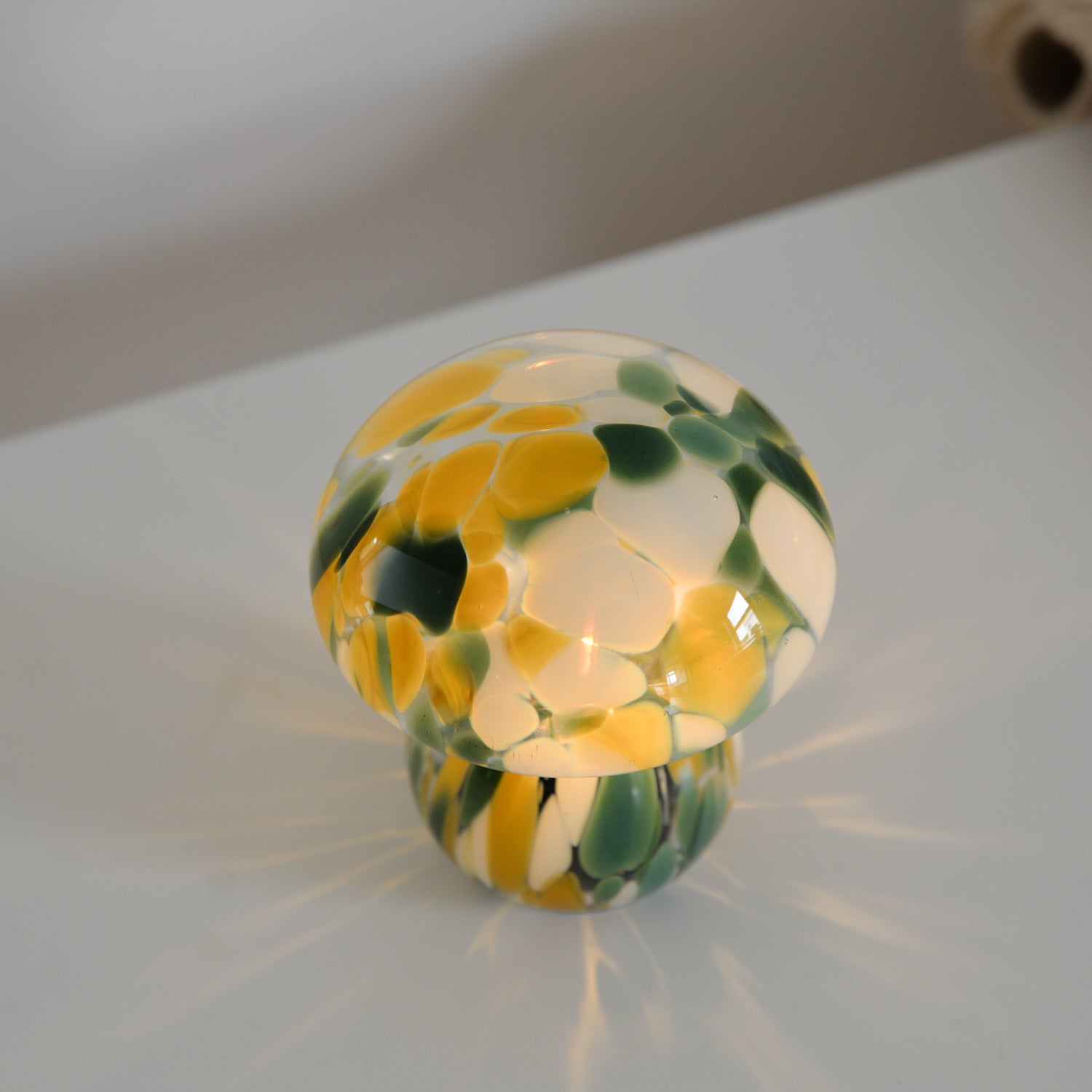 Mushroom Portable LED Lamp / Green Brown White