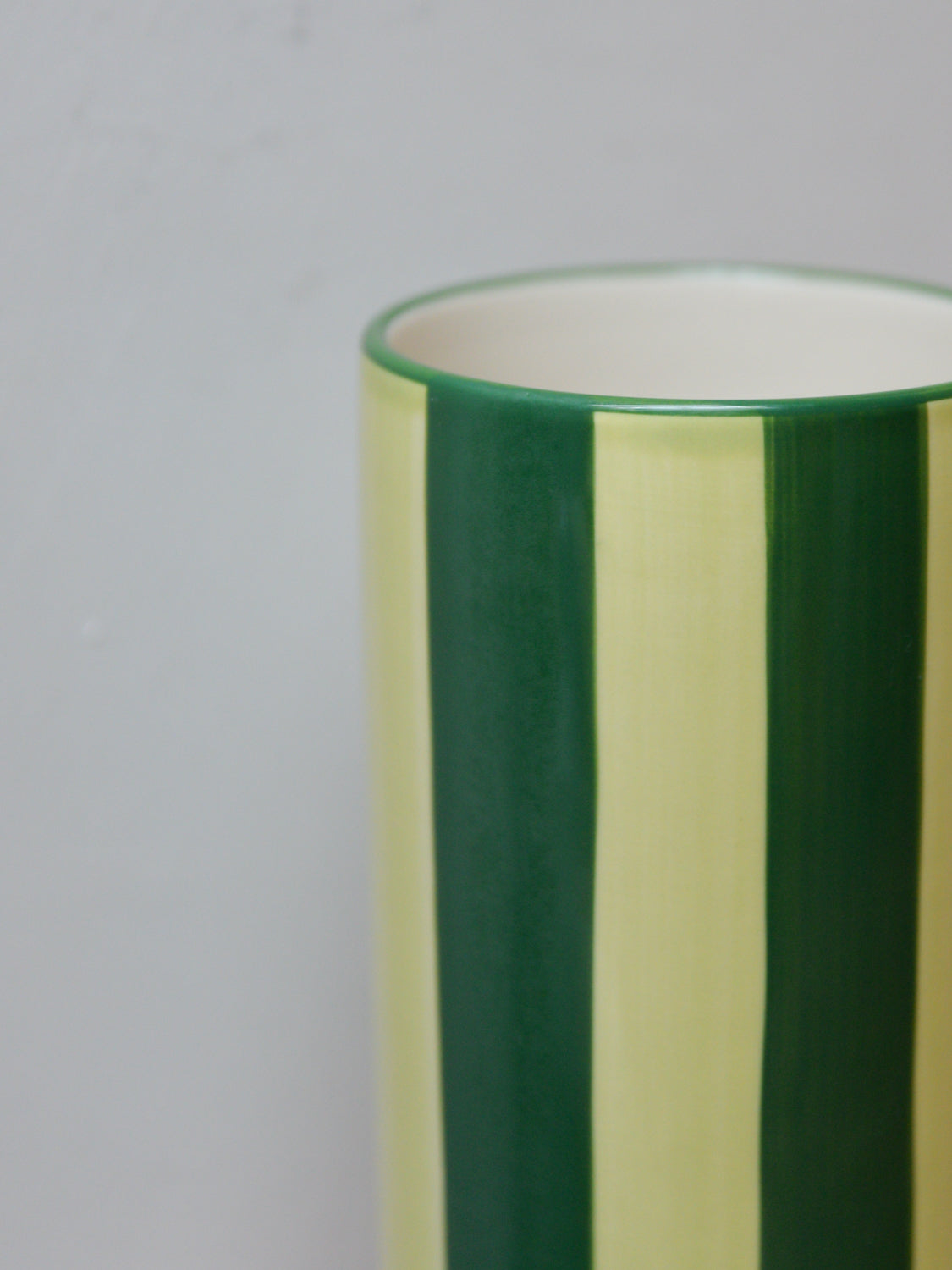 Pink and Green Striped Vase