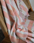Recycled Cotton Throw / Pink Orange Check