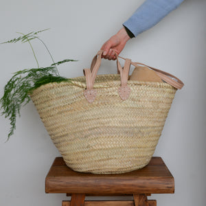 Basket Bag with Leather Handles / Sizes