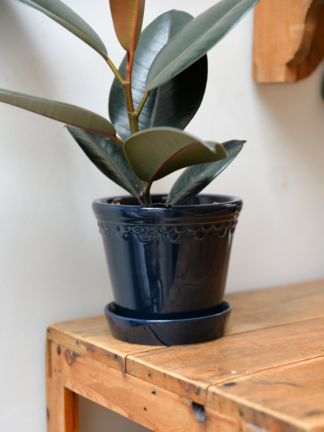 Københavner Glazed Plant Pot / Sapphire Blue
