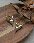 Daria Puff Heart Hoop Earrings / Gold and Silver