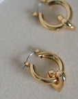 Gemma Heart Drop Hoop Earrings
