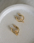 Gemma Heart Drop Hoop Earrings