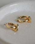 Gemma Heart Drop Hoop Earrings