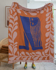 Atle Abstract Pink and Orange Throw