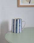Begonia Mug / Brown, Rose, Blue Stripes