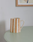 Begonia Mug / Brown, Rose, Blue Stripes