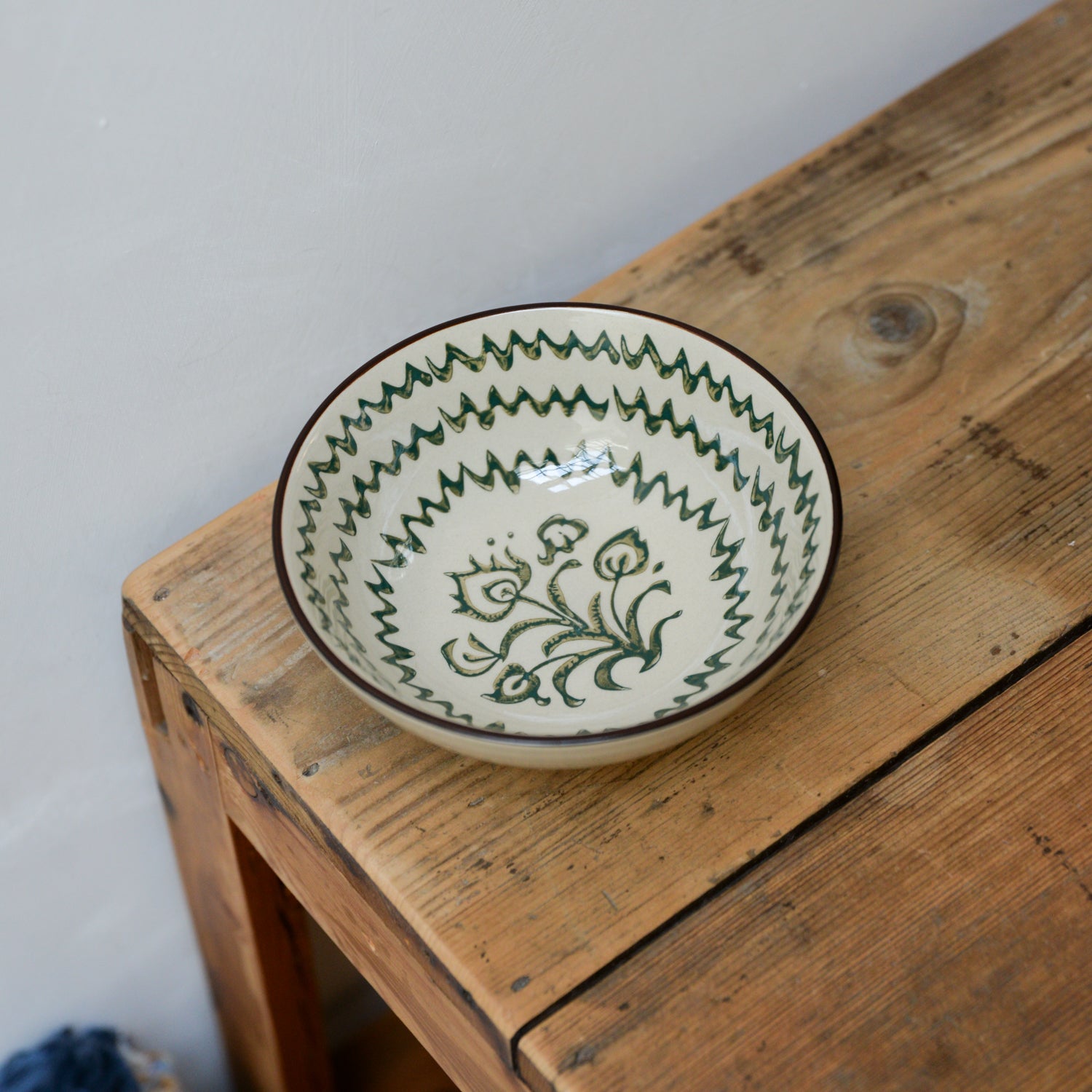 Green Floral Ceramic Small Bowl