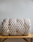 Kamala Floral Cushion in Cream and Blue Cotton