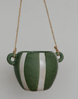 Nijaz Hanging Flower Pot / Green Stripe