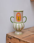 Odina Hand Painted Ceramic Vase / Green