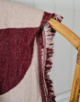 Olica Burgandy and White Throw