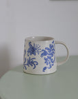 Petunia Blue Floral Print Ceramic Mug