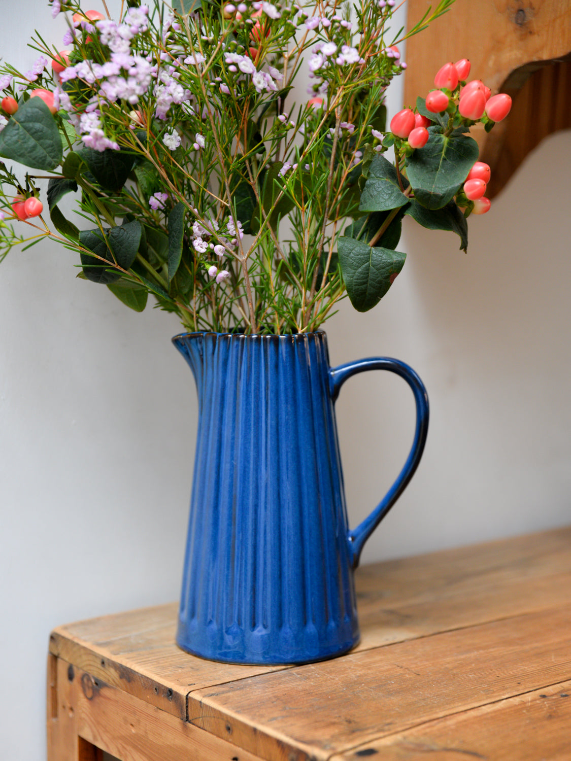 Textured Ceramic Jug / Blue