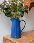 Textured Ceramic Jug / Blue