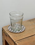 Checkered Coaster / Green and Baby Pink