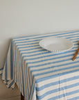 Blue and White Stripe Tablecloth / Rimini Ocean