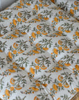 Calla Floral Chair Pad or bench Cushion / Honey Yellow